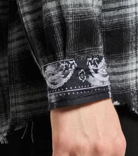 vsct Checked Flannel Individual Herren Karo-Hemd mit Paisley-Muster Holzf&auml;ller-Hemd 5643319 Schwarz/Wei&szlig;