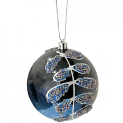 Wilko Weihnachtskugel Bead Leaf 10 cm