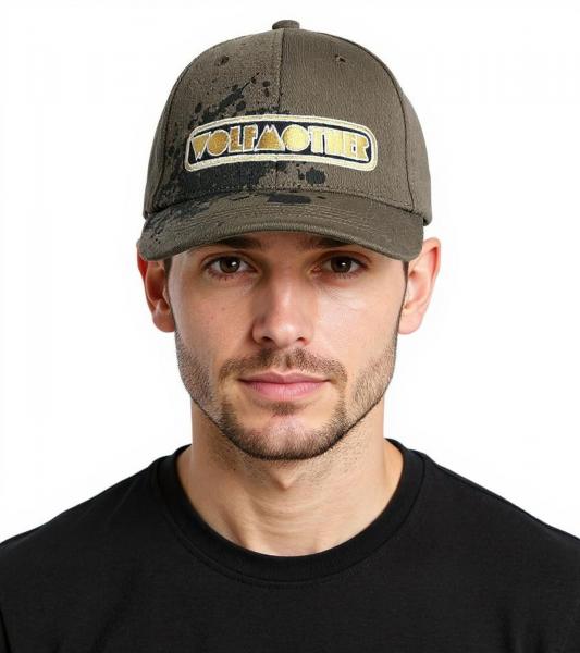 Wolfmother Unisex Rockband Trucker-Cap Baseball-Cap mit Logo-Stickerei Fan-M&uuml;tze TC110648WLM Olivgr&uuml;n