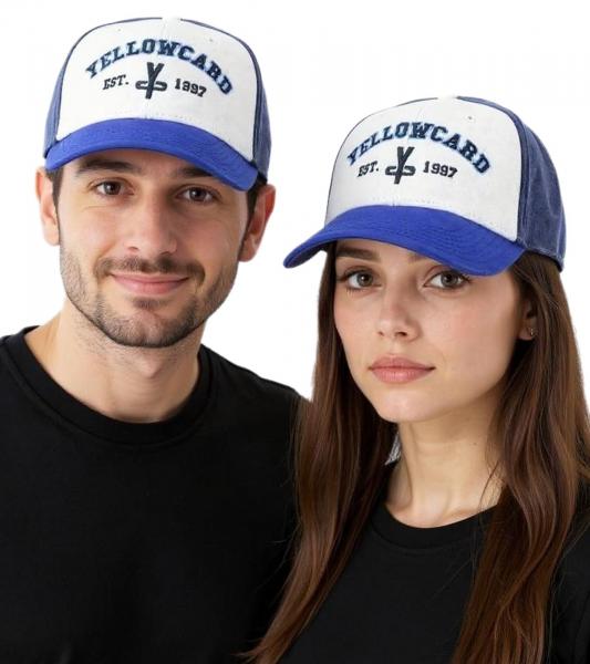 YELLOWCARD Base-Cap Pop Punk Band Fanwear mit gebogenem Schirm TC103518YWC Wei&szlig;/Blau