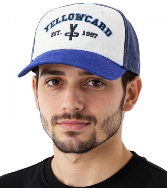 YELLOWCARD Base-Cap Pop Punk Band Fanwear mit gebogenem Schirm TC103518YWC Wei&szlig;/Blau