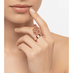 Zeitloser Calvin Klein Damen Ring mit Würfelanhänger Edelstahl-Ring Finger-Ring KJ3HPR10010 Rose-Gold