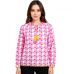 ZWILLINGSHERZ Women's Cotton Blouse, Summer Blouse 
