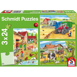 On the farm - 3x 24 piece jigsaw puzzle