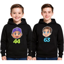Mercedes-Benz AMG Petronas F1 Kinder Hoodie Mädchen und Jungen Kapuzen-Sweatshirt Formel 1 70122713 George Russel oder Lewis Hamilton Schw