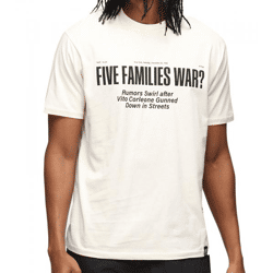 RE:COVERED X The Godfather Herren Baumwoll-Shirt mit großem Schriftzug-Print Kurzarm-Shirt MMVCM306 Beige