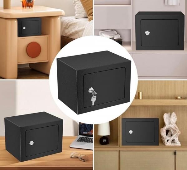 Tresor mit Schl&uuml;sselschloss &ndash; Kompakter M&ouml;beltresor aus Stahl f&uuml;r Zuhause & B&uuml;ro
