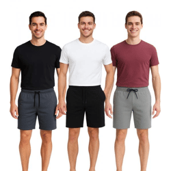11 PROJECT Palamo Men's Sweat Bermuda Casual Bermuda Shorts in Chino Style 20716141 in Dark Gray-Mottled, Gray, or Black