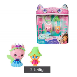 2-teiliges GABBY`S DOLLHOUSE Spielzeug-Set Queen Kitty Fairy und Kitty Gnome Figuren mit Accessoires Pink/Türkis/Bunt