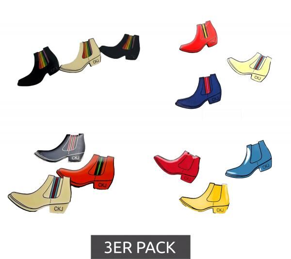 3er Pack Calvin Klein Unisex Anstecknadeln im Boots-Design Edelstahl-Pins-Up Emaille-Broschen KJJNDH300 Schwarz, Orange, Beige, Rot, Braun,