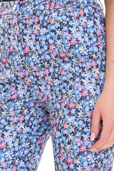 Aniston CASUAL Damen 7/8-Hose l&auml;ssige Sommer-Hose mit Bl&uuml;mchen-Muster 17521410 Blau
