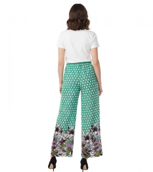 Aniston CASUAL Damen Schlupf-Hose bequeme Sommer-Hose mit Allover Blumen-Muster 76938501 Gr&uuml;n