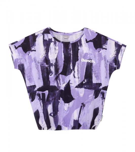 Bench. M&auml;dchen Baumwoll-Shirt Kurzarm-Shirt mit Allover-Print 65280936 Lila