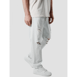 bequeme 2Y Premium Herren Jeans Straight Fit Reißverschluss mit Baumwolle Hell-Blau