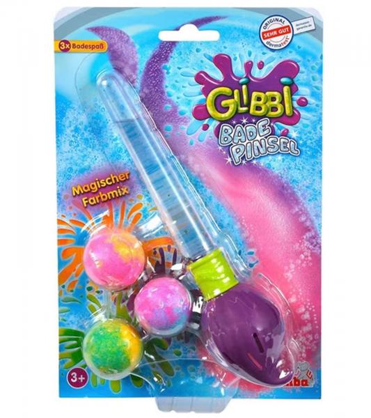 GLIBBI Badepinsel Set magische Kinder Badebomben mit Glitzerpinsel im Set nachf&uuml;llbar 3x30gr 105953570 Lila/Bunt
