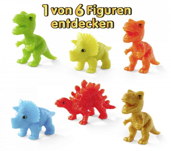 GLIBBI DINO Surprise gef&uuml;llte Kinder Badebomben mit Dinosaurier Sammelfiguren ab 3 Jahren 100gr 105953717 Blau, Gr&uuml;n oder Orange