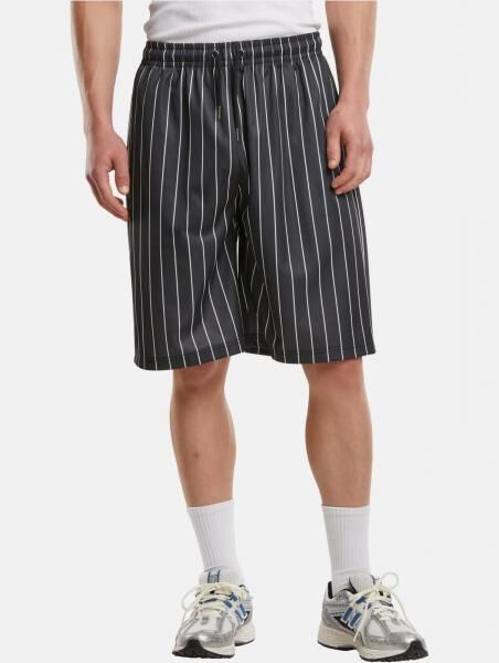 l&auml;ssige Urban Classics Herren Shorts 250 g/m&sup2; Schwarz/Wei&szlig;