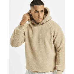 Casual URBAN CLASSICS Men's Hoodie, Ribbed Knit, Ribbed Cuffs, 330 g/m², Beige