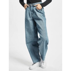 moderne Urban Classics Damen Jeans Reißverschluss Taschen 370 g/m² mit Baumwolle Blau