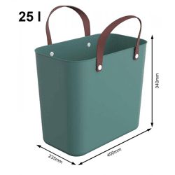 Nachhaltige Rotho Multibag ALBULA 25L Ocean-Bound Plastic Tragetasche Einkaufskorb 7779735 Mistelzweig Grün/Braun