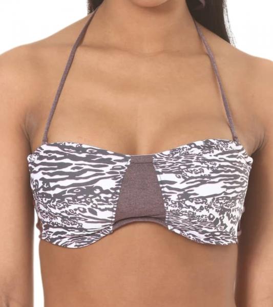RIP CURL Del Mare Damen Bikini-Oberteil mit Schn&uuml;rung Bandeau-Bikini Bandeau-Top Bademode GSI1M4 Violett
