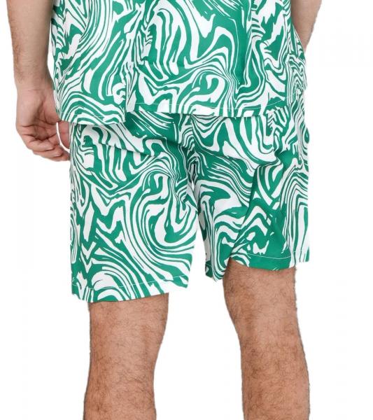 Sixth June Herren Bade-Shorts Bade-Hose mit psychedelischem Print Bademode Sommer-Shorts M23688PST Gr&uuml;n/Wei&szlig;