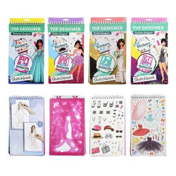 Sketchbook fashion designer with sticker 4-fold