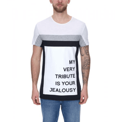 vsct My Tribute 1/2 Herren Baumwoll T-Shirt mit Statement-Print Rundhals-Shirt SS5641619 Weiß