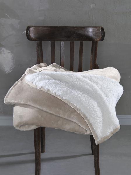 Flanell/Sherpa Decke Livia" - Creme"