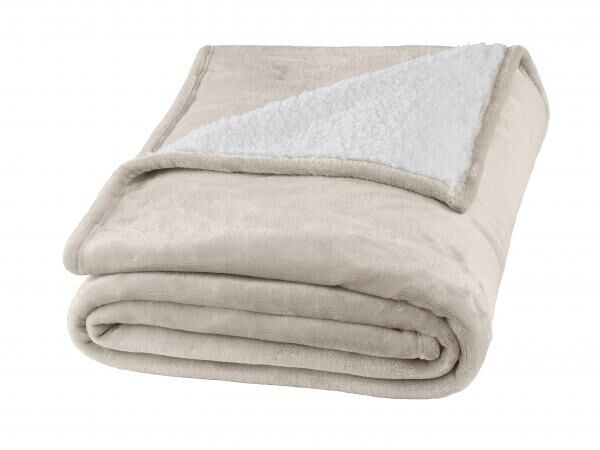 Flanell/Sherpa Decke Livia" - Creme"