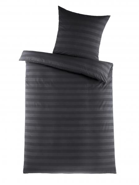 MF Bettw&auml;sche 2tlg. - Floral-Stripe-Anthrazit