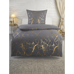 MF Bettwäsche 2tlg. - metallic print - Marble-Gold