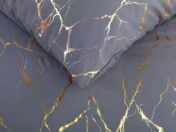 MF Bettw&auml;sche 2tlg. - metallic print - Marble-Gold