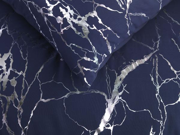 MF Bettw&auml;sche 2tlg. - metallic print - Marble-Silber