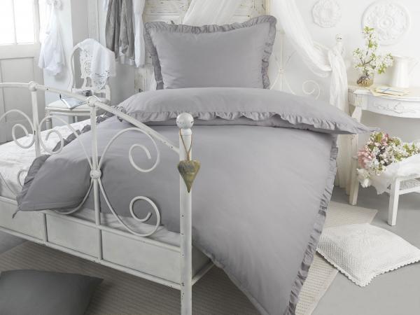 MF Bettw&auml;sche 2tlg. - pure romantic - Taubengrau