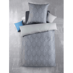 MF Bettwäsche 2tlg. - Raute-silber-Wende