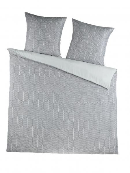 MF Bettw&auml;sche 3tlg. - Raute-silber-Wende