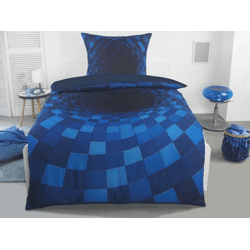 MF Bettwäsche Digitaldruck 2tlg. beau reve - Tunnel-blau-Wende