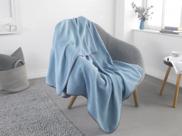 Polar-Fleece Decke Cord" - Hellblau"