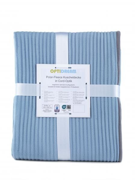 Polar-Fleece Decke Cord" - Hellblau"