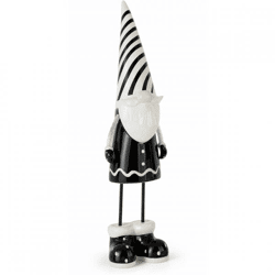 J-Line Statue Weihnachtsmann schwarz/weiß 41 cm