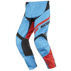 SCOTT Pant 350 Herren Moto-Cross Hose Motorsport-Kleidung mit Unterschenkel-Manschette 240919 1454 Hellblau/Orange/Schwarz