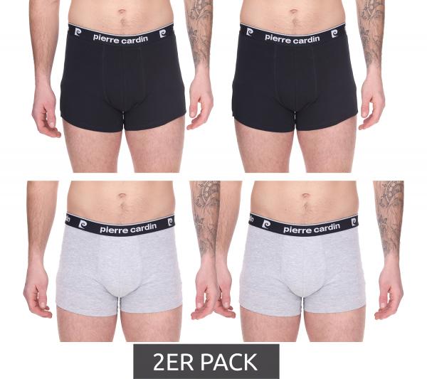 2er Pack Pierre Cardin Herren Baumwoll-Boxershorts Unterw&auml;sche R808 Schwarz oder Grau