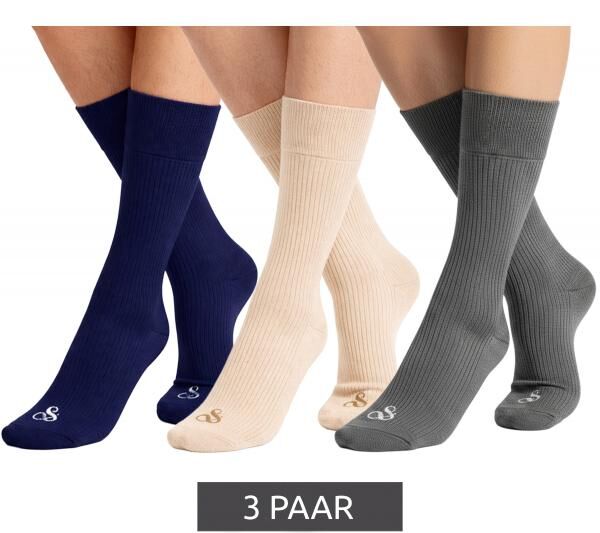 3 Paar SCOTCH & SODA Herren Crew-Socken Amsterdam Rayon Blend Alltags-Strümpfe Einheitsgröße / 41-46 Business-Socken SS43492-030 Grau/Na