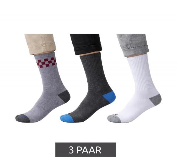 3 Paar SCOTCH & SODA Herren Terry-Crew-Socken Alltags-Strümpfe Baumwoll-Socken Größe 41-46 Business-Socken SS43491 095 Grau/Weiß/Dunkel