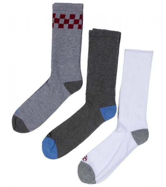 3 Paar SCOTCH & SODA Herren Terry-Crew-Socken Alltags-Strümpfe Baumwoll-Socken Größe 41-46 Business-Socken SS43491 095 Grau/Weiß/Dunkel