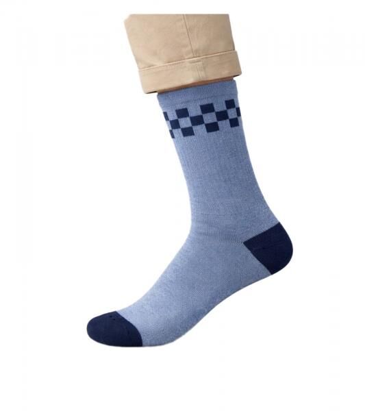3 Paar SCOTCH & SODA Herren Terry-Crew-Socken Alltags-Str&uuml;mpfe Baumwoll-Socken Gr&ouml;&szlig;e 41-46 Business-Socken SS43491 462 Blau/Wei&szlig;