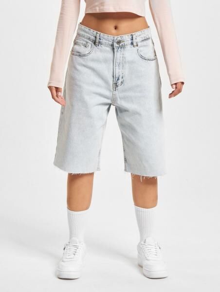 bequeme DEF Damen Shorts Rei&szlig;verschluss mit Baumwolle Hell-Blau