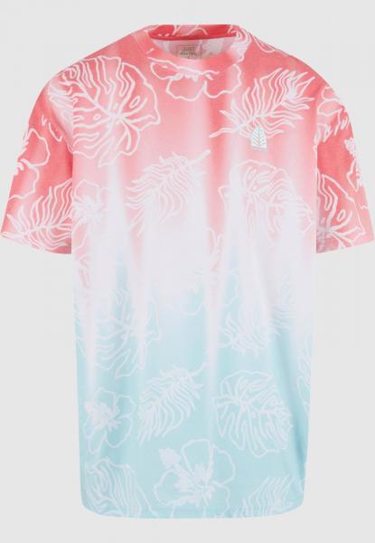 bequemes Just Rhyse Herren T-Shirt Oversize mit Baumwolle Rot/Blau