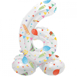 Folat Folienballon stehend 6 Joyful party 41 cm